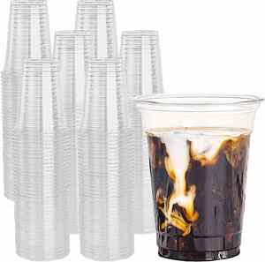 Gobelets transparents de 12 oz, gobelets jetables en plastique cristallin, gobelets de fête en plastique PET pour le vin, le jus, le café glacé et les boissons froides - Product Image 1