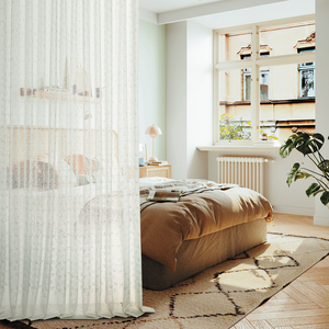 Sang trọng cổ điển phong cách Châu Âu rèm cửa vải tùy chỉnh Bohemian hình Học Lãng Mạn hoa lưới xếp li sọc nhà khách sạn cafe - Product Image 3