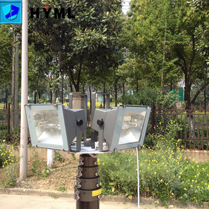 Poste de luz LED de jardín cuadrado portátil Material de aluminio duradero con mástil de bloqueo de pasador de anillo y trípode para uso en exteriores en la calle - Product Image 2