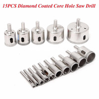 DEYI 15 pièces, scies cloches diamantées de 6-50 mm pour verre, céramique, porcelaine, marbre, diamètres 6/8/10/12/14/16/18/20/22/25/26/28/30/40/50 mm