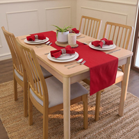 Drapeau de table rectangulaire moderne multicolore personnalisé en polyester/coton, tissage uni, durable et lavable, pour la décoration de la maison et les mariages