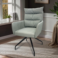 Fauteuil de bureau moderne pivotant avec dossier métallique, idéal pour la maison, le salon, la salle de maquillage ou l'utilisation informatique