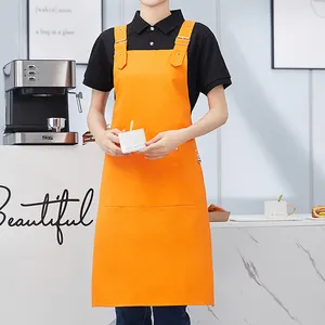 Salon Apron Hotel Restaurant Bar Uniforms 100% Cotton Waterproof Apron Custom Logo