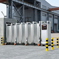 Portail télescopique rétractable en alliage d'aluminium au design moderne, portail automatique antivol pour cour et usine