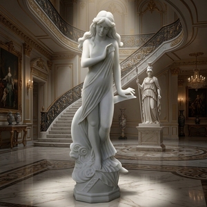 Scultura Classica di Dea in Marmo Bianco Massiccio su Misura - Arte Figurativa Greco-Romana Personalizzata, Realizzata su Ordinazione con Consegna Globale - Product Image 3