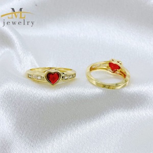 Anillo de Corazón Exquisito de Alta Calidad JML, Anillo de Piedras Preciosas de Moda en Oro Laminado de <span class=keywords><strong>14K</strong></span> para Mujer, Joyería de Oro Laminado al por Mayor, Anillo para el Día de San Valentín - Product Image 4