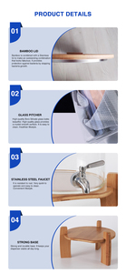 Dispensador de <span class=keywords><strong>Agua</strong></span> de Vidrio de 9L con Purificador de Carbono, Libre de BPA, Cartucho de Filtro de <span class=keywords><strong>Agua</strong></span> Compatible con Maxtra Pro, Alta Eficiencia, Anti-Calcificación - Product Image 2