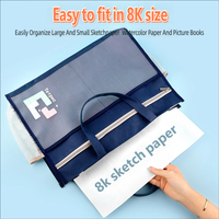 Caja de Almacenamiento para Herramientas de Pintura, Bolsa Extra Grande para Arte y Libros A3, Capacidad para 8K Archivos, Impermeable, con Cierre, de Lona, para Tutorías Infantiles