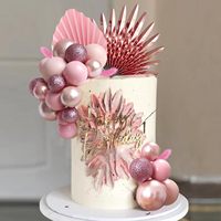 Fabrikpreis 38-teiliges Rosa-Gold Kuchen-Deko-Set Palm Happy Birthday Baby Shower Hochzeit Party Zubehör Kuchen-Dekoration