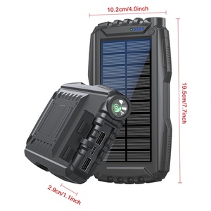 Cargador Solar para Exteriores de 20000mAh y 10W, Banco de Energía Solar Recargable por USB de Gran Capacidad con Linterna - Product Image 4
