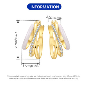 ต่างหูแบบฝรั่งเศส 3 ห่วง ต่างหูระดับไฮเอนด์แบบดั้งเดิม เครื่องประดับสำหรับผู้หญิง - Product Image 2