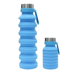 Customized Logo Bpa Free Silicone Collapsible Travel Water Bottle Foldable Kids Sports Water Bottle