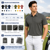Chemises polo en spandex à manches courtes avec impressions par sublimation personnalisées, chemises de golf, chemises polo pour hommes
