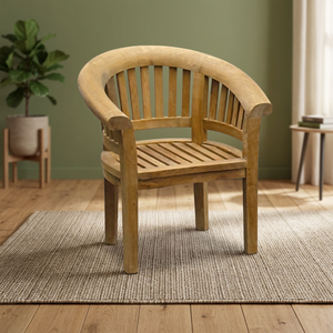 Chaise banane en teck moderne de qualité supérieure pour jardin et salle à manger - Product Image 3