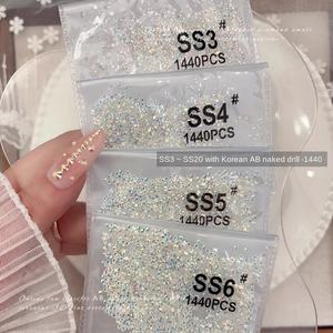 Transparent AB 1440 coloré <span class=keywords><strong>petit</strong></span> rond dos plat strass transparents bricolage Nail Art diamants décorations - Product Image 3