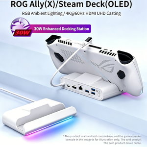 Station d'accueil audio USB 2.0 haut de gamme à 7 ports avec charge PD 30W, hub de jeu RGB 4K compatible ROG Ally X <span class=keywords><strong>Steam</strong></span> <span class=keywords><strong>Deck</strong></span> - Product Image 2