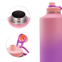 Bouteille d'eau isotherme en acier inoxydable Silverjet 74 oz avec poignée, impression dégradée, pour le camping et les activités de plein air