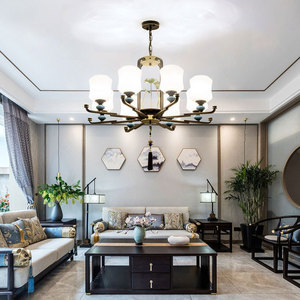 โคมไฟระย้าสไตล์จีนทรงกลม ขั้วหลอด E27 หลอดไส้ 6 8 10 หัว สำหรับตกแต่งห้องนั่งเล่นในบ้านพักตากอากาศ - Product Image 2