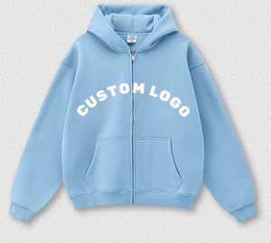 Haute qualité hommes sweats à capuche zippés automne à la mode <span class=keywords><strong>couleur</strong></span> unie coupe ample fermeture éclair graphique impression décontracté Streetwear confortable blanc - Product Image 2