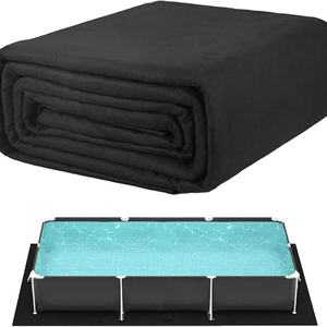 Alfombrilla de Piscina Reutilizable Resistente de Color Negro, Acolchado de Poliéster Resistente a Desgarros, para Piscinas Elevadas - Product Image 1
