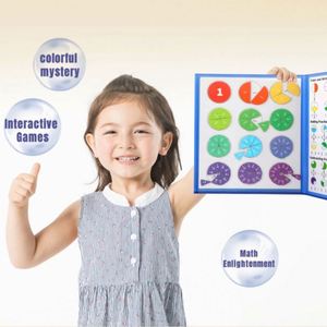 Matériel pédagogique pour l'école à domicile : Ensemble d'activités de fractions en cercles, manipulatives mathématiques, puzzle éducatif magnétique sur les fractions - Product Image 3