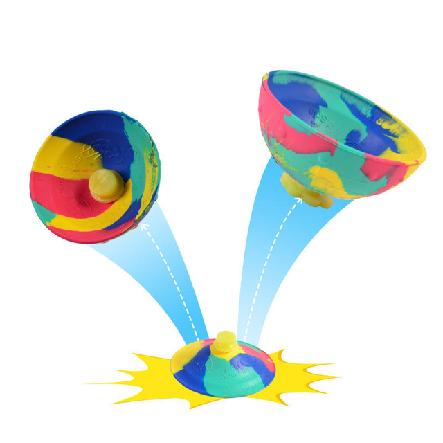Glowing Bouncing Bowl Elastic Ball Rubber Flying Disc Sports Throwing Catching Ball Flashing Stress-relieving Children's Toys