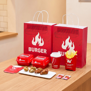 Sacchetti di Carta per Asporto Personalizzati con Logo per Hamburger, Patatine Fritte, Nuggets di Pollo e Pollo Fritto - Product Image 5