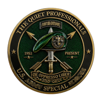 Stock the Quiet Professionals 1952 Present Relief Coin Green Beret Dagger Arrow Antique Gold Souvenir Metal Craft Challenge Coin