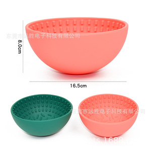 Bol en silicone pour animaux de compagnie, 16.5cm, anti-renversement, pour alimentation lente, pour chiens et chats, forme ronde, hauteur 80mm, pour l'alimentation des animaux de compagnie - Product Image 1