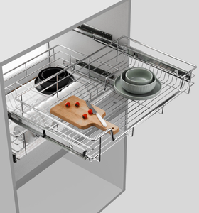 Cesta de almacenamiento de alambre de acero inoxidable de lujo, borde ajustable telescópico para cocina, Hotel, engrosamiento de armario general profundo - Product Image 5