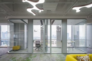 12mm Tempered Kính Anodized nhôm 6063-t6 văn phòng đồ nội thất thủy tinh có thể hoạt động phân vùng lắp ráp cho varifold tường 45dB - Product Image 5