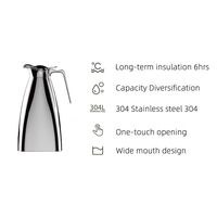 Pot teh kopi vakum, Stainless Steel, tahan panas, isolasi termal, dinding ganda, teko teh vakum