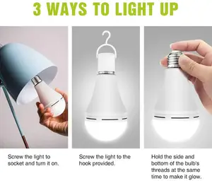 Smart Spaarlamp Voor Home Camping Tent 5W 7W 9W 12W Oplaadbare Nood Led Lamp met Haak A19 E27 A60 Nieuwe Verlichting 0.5