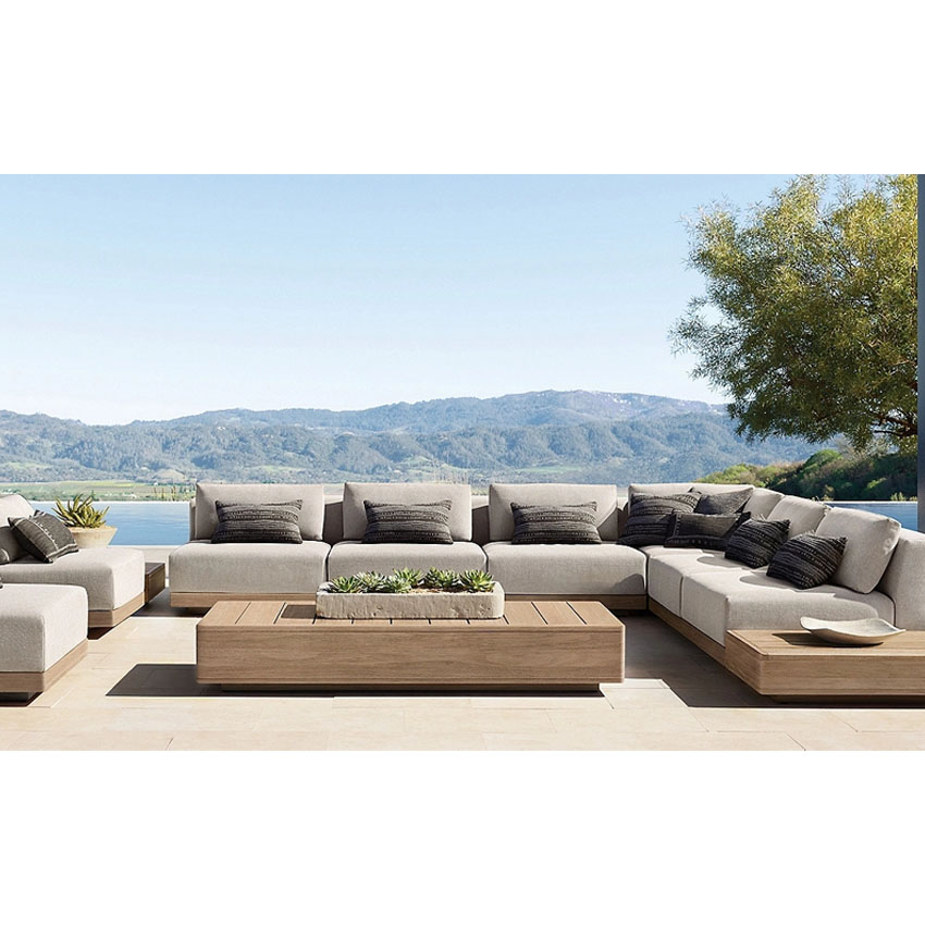 2024 New style  Luxury outdoor patio Modern outdoor teak furniture garden sofa set