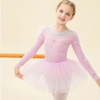 Ropa de baile para niños, leotardo de Ballet de manga larga de algodón para niñas, tutú de princesa Elsa, traje de baile chino, Otoño/Invierno