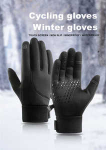 Guantes de invierno para hombre, bicicleta de ciclismo, mujer, Polar térmico, viento frío, impermeable, pantalla táctil, bicicleta, cálido, para correr al aire libre, manopla de esquí - Product Image 2
