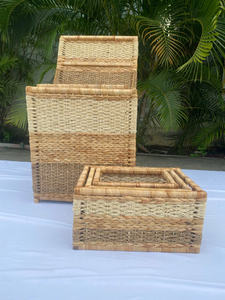 Handmade Seagrass Woven Storage Bin <b>Laundry</b> Hamper <b>Basket</b> From Vietnam - Product Image 4