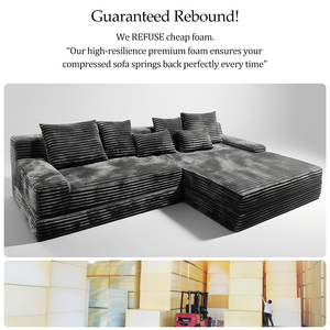 Corner Reclining L-Shape Set Box Modular Apartment Use Pure Sponge Vacuum Packed Upholstered Fabric Compression Furniture - Product Image 2