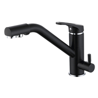 Robinet de cuisine en laiton 3-en-1 avec filtre, mélangeur d'eau pour évier de cuisine et utilisation en chambre, finition chromée, garantie 3 ans