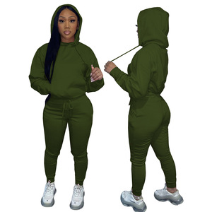 <span class=keywords><strong>Ropa</strong></span> de mujer caliente Sudadera con capucha de manga larga con Jogger Mujer Fleece Grueso Algodón Sudadera con capucha Conjunto - Product Image 5