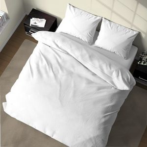 Juego de Funda de Edredón 100% Algodón Blanco Italiano Cama Individual 155x200cm - Product Image 3