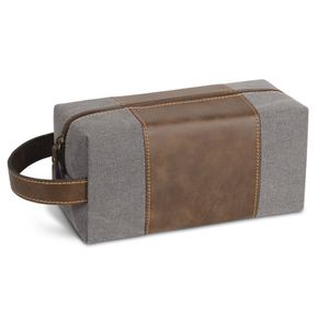 Large Capacity Men's Retro Canvas Wash Bag Portable Cosmetic <b>Storage</b> with Zipper Closure for Travel - Product Image 5