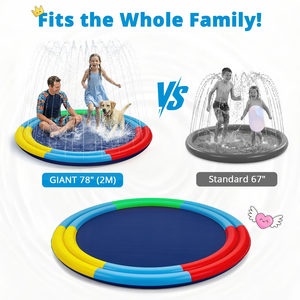 MAKE WAVES Summer Fun Tapis d'arrosage en PVC de 78 pouces pour enfants et chiens - Tapis de pulvérisation épais antidérapant pour l'extérieur et le jardin - Product Image 4