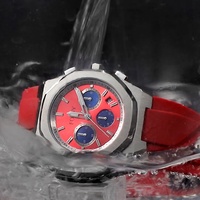 Jam Tangan Kronograf Pria, Arloji Olahraga Tahan Air dengan Chronograph untuk Lelaki