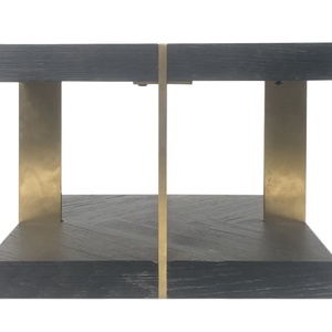 Table basse d'appoint géométrique en bois et métal pour salon, style nordique - Product Image 2