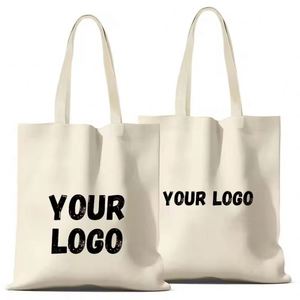 Premium Canvas Tote With Cotton Handle Personalized Embroidery Makeup Bag Reusable and Custom Logo for Sublimation - Product Image 1