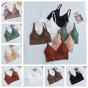 Camisola sin tirantes T-Line Wide Back con sujetador acolchado, talla única, color negro caramelo, sujetador deportivo - Product Image 2