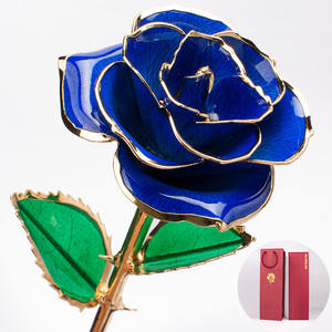 EM0312 New Real Natural Look Beautiful Colorful Unique Forever Rose Gift Rose placcate oro 24K con scatole - Product Image 6