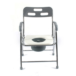 Chaise de toilette pliante Crystal Companion en acier au carbone avec siège et cuvette pour équipement de sécurité de salle de bain - Product Image 1
