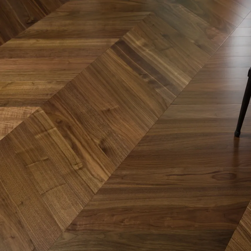 2022 TM39 pavimento in legno Chevron ingegnerizzato noce nera americana pavimento in legno